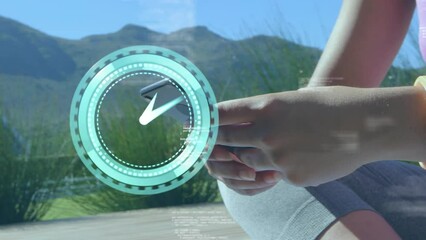 Poster - A digital composite of moving data information in a green background