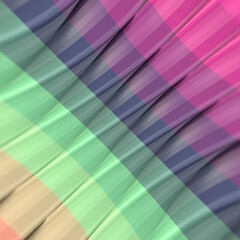 Poster - Abstract background of twisted geometric shapes with trendy color combination. 3d rendering digital illustration
