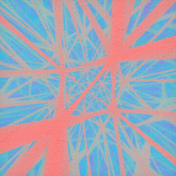Chaotic geometric pattern of multi colored lines. Abstract graphic composition. 3d rendering digital illustration