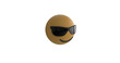 Illustration of emoji wearing sunglasses against white background, copy space