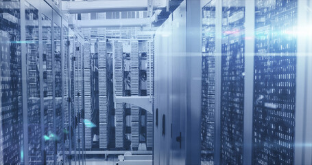 Canvas Print - Composition of data processing over server room