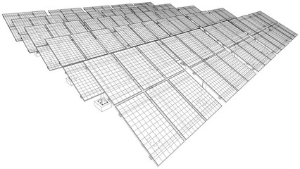 Poster - Solar Panel Field. Vector