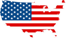 USA Map Flag. United States Of America Border Boundary Country Shape Nation National Outline Atlas. Old Glory Flag Star-Spangled Banner. American Transparent PNG. Contiguous US Flattened JPG Flat JPEG