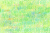 Fototapeta Kosmos - 色鉛筆で描いたグリーンが爽やかな草原のシームレス背景テクスチャー