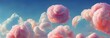 Cotton candy clouds wallpaper, Generative AI	