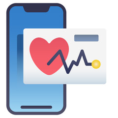 Wall Mural - mobile heart rate icon