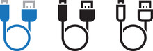 Micro USB Cable Icon , Vector Illustration