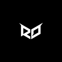 RO strong shape logo esport and gaming concept design
