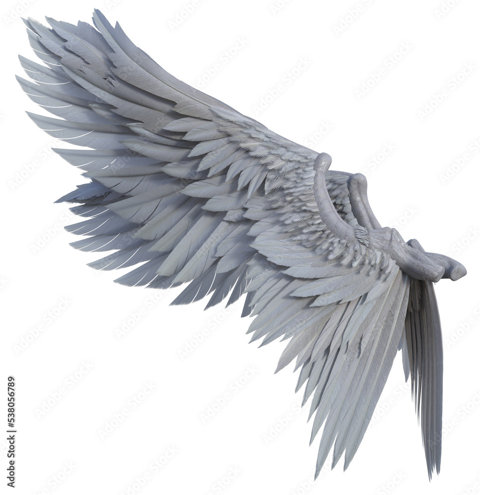 Transparent Angel Rendered 3D Rendered White Fantasy Angel Wings Isolated On Transparent ...