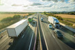 © Jevanto Productions - heavy traffic in blurry motion on UK motorway in England