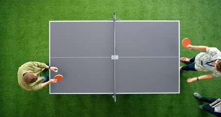 Poster - Table tennis, startup business people in meeting for wellness website marketing, website design collaboration and teamwork in workspace. Creative, productivity and staff with multimedia idea strategy
