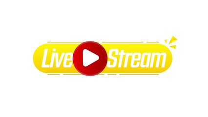 Leinwandbilder - Live streaming banner sign. Online translation icon. Internet stream button line design