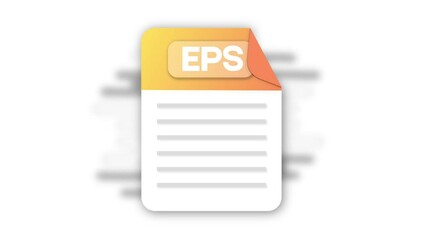 Poster - EPS file icon. Flat design graphic. Animation EPS icon. Motion design isolated on white background