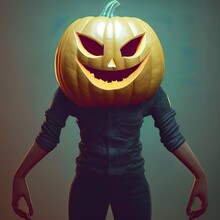 Mad Pumpkin Head Halloween Illustration - Digital Art , Concept Art, 3D Render