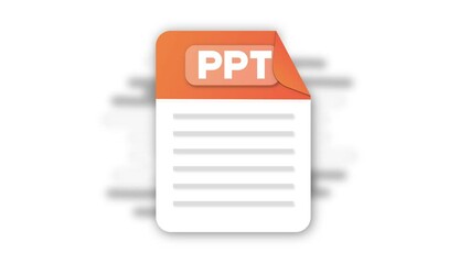 Poster - PDF file icon. Flat design graphic. Animation PDF icon. Motion design isolated on white background