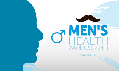 Wall Mural - Vector illustration on the theme of Men's health awareness month observed each year during November banner, Holiday, poster, card and background design.