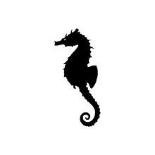 Seahorse Silhouette For Logo, Pictogram, Apps, Website, Art Illustration Or Graphic Design Element. Vector Illustration