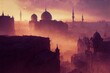 Medieval fantasy middle eastern trade capital city, photography, Digital illustration