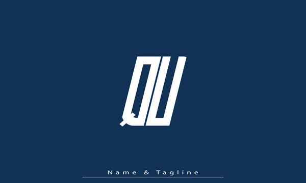 Alphabet letters Initials Monogram logo QU , UQ