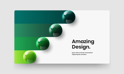 Colorful corporate identity design vector layout. Minimalistic 3D spheres flyer illustration.