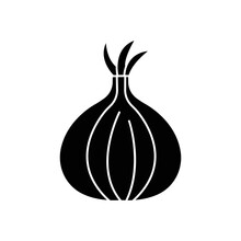 Onion Glyph Icon Illustration. Icon Illustration Related To Spices, Cooking Spices. Simple Vector Design Editable.