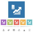 © botond1977 - Oil trade graph flat white icons in square backgrounds