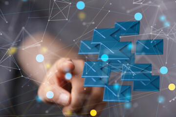 Poster - email marketing concept, send e-mail or newsletter.
