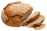 PNG,  Round bread made from dark flour with cut pieces.