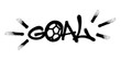 Sprayed goal font graffiti with overspray in black over white. Vector illustration.