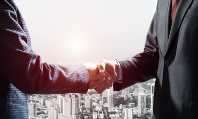 Wall Mural - Close-up of the handshake of businessmen.