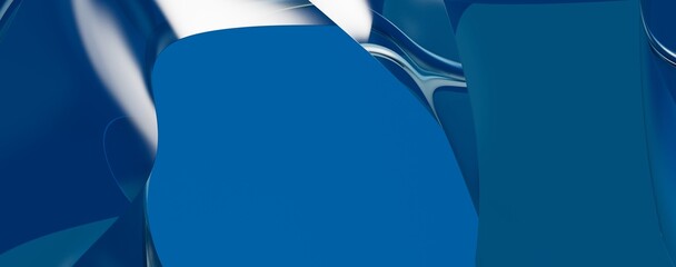 Poster - blue wave abstract background 3d rendering flat design style