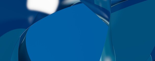 Poster - Blue waves background, liquid metallic wavy 3D illustration
