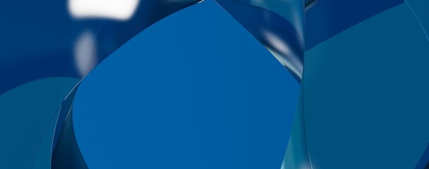 Poster - Blue waves background, liquid metallic wavy 3D illustration
