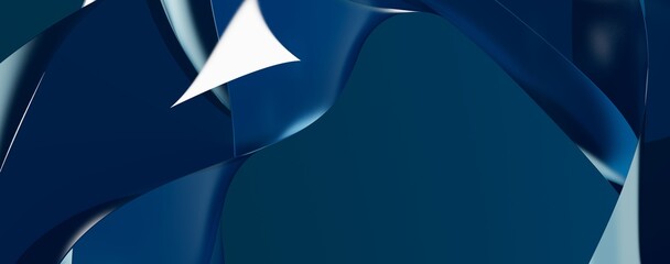 Poster - Creative Abstract technology blue background with 3d concept. abstract particles blue wave minimalist
