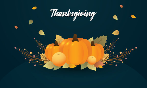 Thanksgiving day banner. Thanksgiving Day, festive dinner concept. Vector illustration for postcard, banner, card, poster, background.