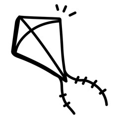 Sticker - Trendy hand drawn icon of kite 