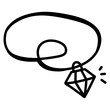 An eye catchy doodle icon of diamond necklace 