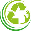 Recycling Pfeile, Hand, Recycling und Umwelt Logo