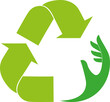 Recycling Pfeile, Hand, Recycling und Umwelt Logo