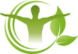Mensch, Blätter, Gesundheit, Heilpraktiker Logo