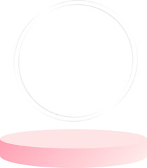 Aufkleber - Set podium realistic 3d cylinder pedestal podium with circle neon lamp background. Abstract vector rendering geometric forms. Minimal scene. Stage showcase