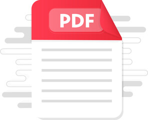 Poster - PDF file icon. Flat design graphic illustration. Vector PDF icon