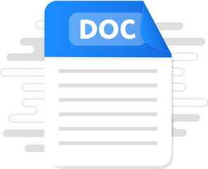 Poster - DOC file icon. Flat design graphic illustration. Vector docicon