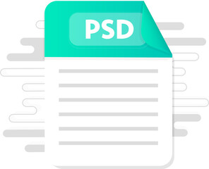Poster - PSD file icon. Flat design graphic illustration. Vector PSD icon