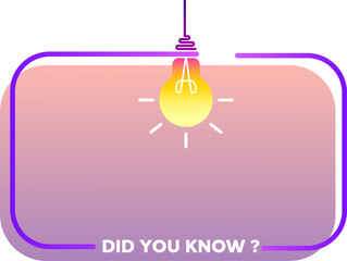 Poster - Did You Know label design with light bulb and rays. Logo design