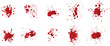 A collection of blood splats for artwork compositions and textures