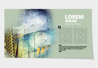 Canvas Print - Elegant layout for business presentation with technology and science background, vector illustartion