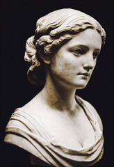 Greek woman statue, marble bust