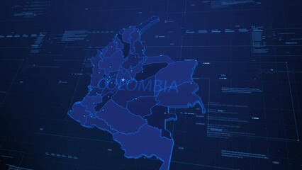 visualization of the map in the virtual space head-up display, colombia