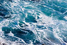Deep Blue Tropical Cresting Ocean Waves